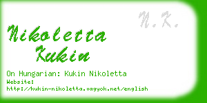 nikoletta kukin business card